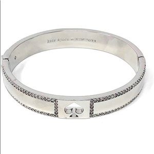 Kate Spade Silver Hole Punch Spade Bangle Bracelet